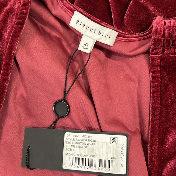 GIANNI BINI Leighton Wrap Dress in Merlot - Picture 9 of 9